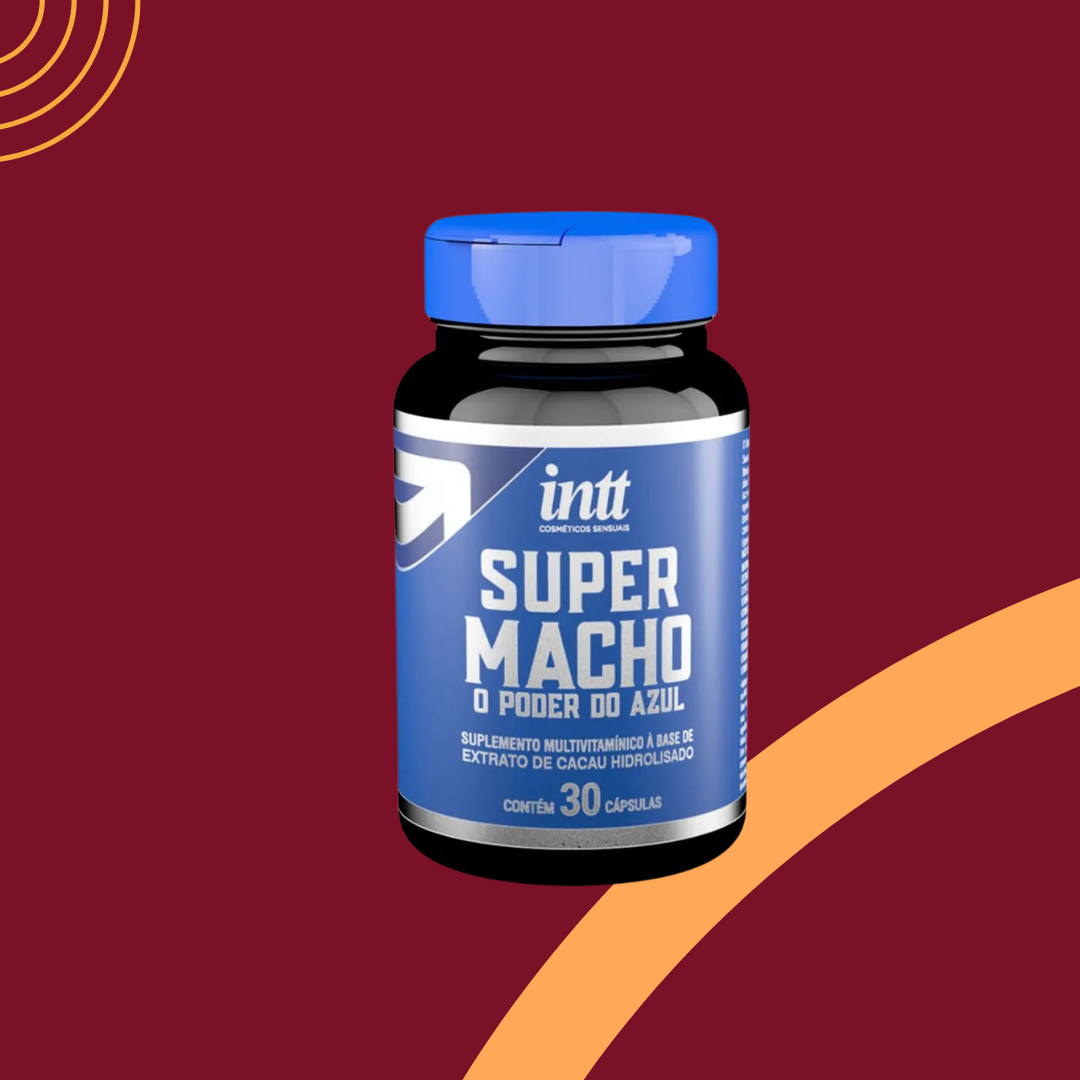 Suplemento Super Macho O Poder do Azul Cápsulas Potencializador Masculino Intt