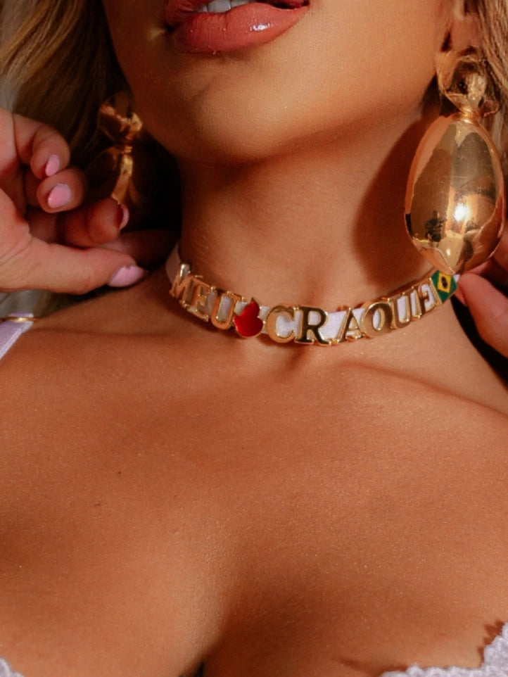 Gargantilha  ou Choker Personalizavel (NÃO ACOMPANHA LETRAS)