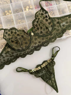 Conjunto de Lingerie  Lulu  Personalizavel (NÃO ACOMPANHA LETRAS)