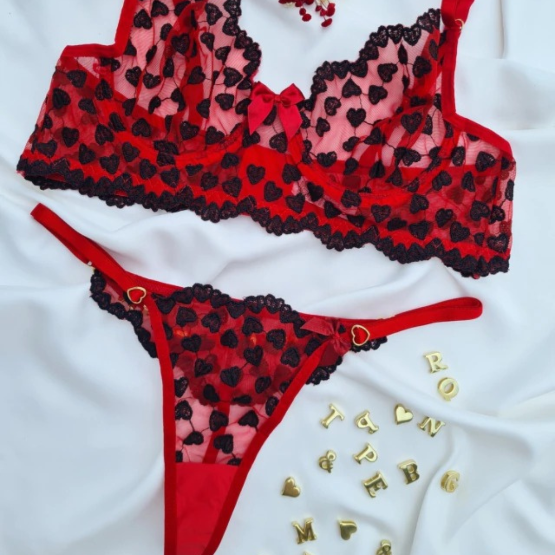 Conjunto de Lingerie  Lulu  Personalizavel (NÃO ACOMPANHA LETRAS)