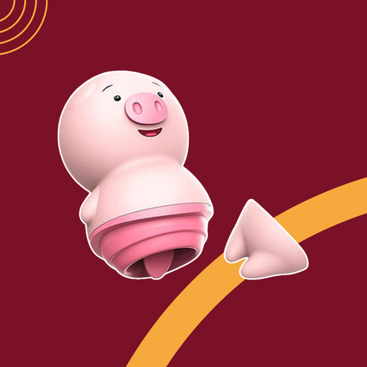 Vibrador Porquinho com Língua Recarregável