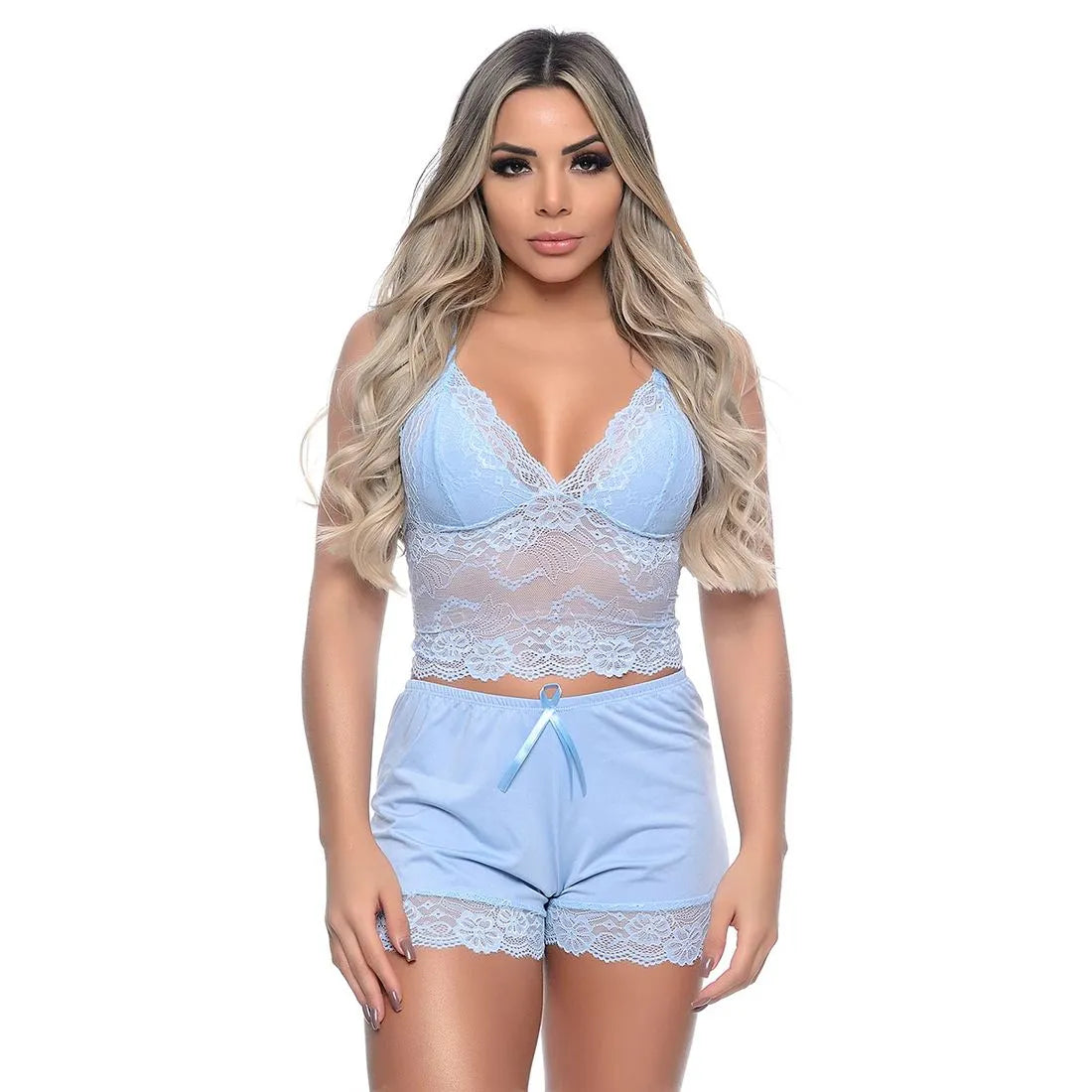 Short Doll Frozen com Detalhe em Renda