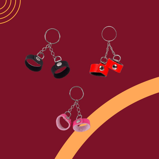 Chaveiro Algema em Couro Sintético com Argola em Metal