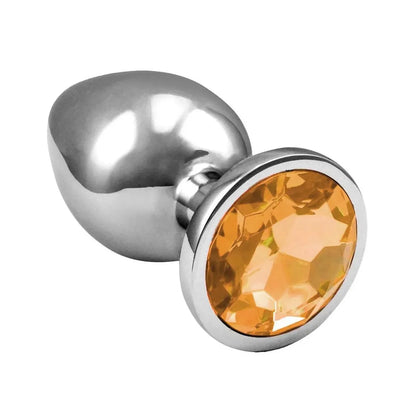 Plug  Anal M  Metal com Cristal Formato Redondo