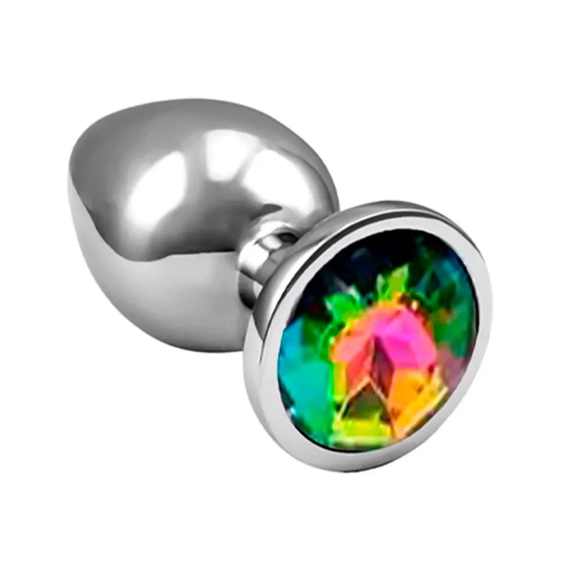 Plug  Anal M  Metal com Cristal Formato Redondo