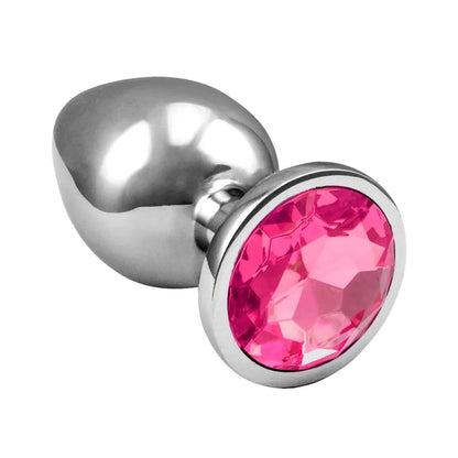 Plug  Anal M  Metal com Cristal Formato Redondo
