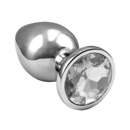 Plug  Anal M  Metal com Cristal Formato Redondo