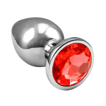 Plug  Anal M  Metal com Cristal Formato Redondo