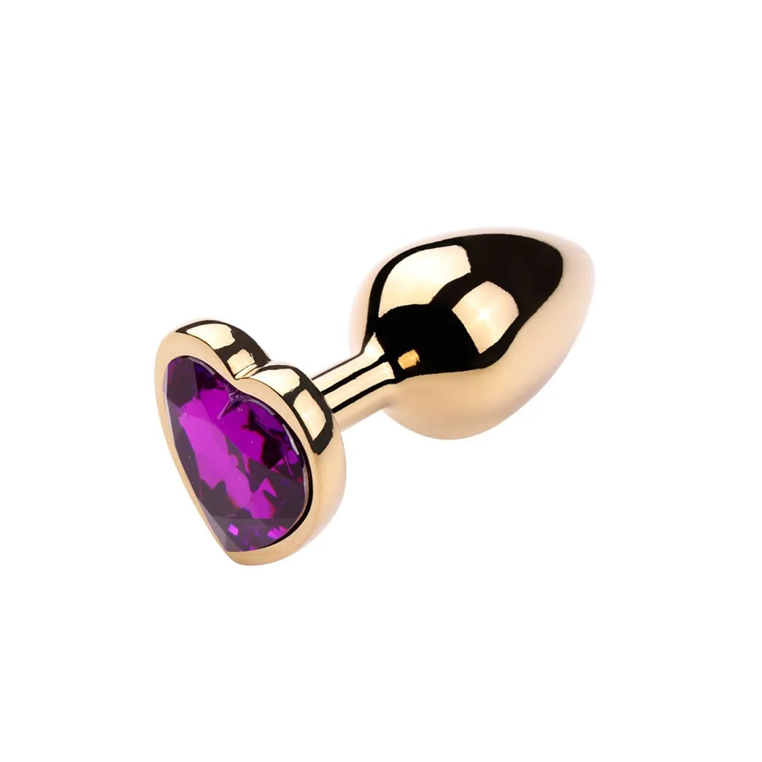 Plug Anal P Dourado com Pedra Coração