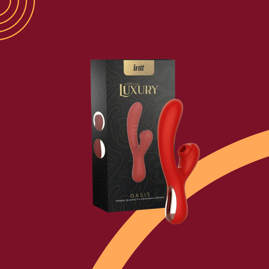 Oasis Vibrador Ponto G com Estimulador Clitoriano e 10 Modos de Vibração Linha Luxury