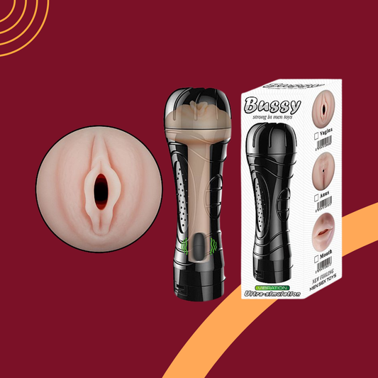 Masturbador Vagina em Cyberskin com Vibrador - Formato de Lanterna