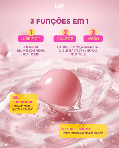 Bubble Vibes 3 em 1 Lubrificante e Excitante com Esferas e Jambu 120g Intt