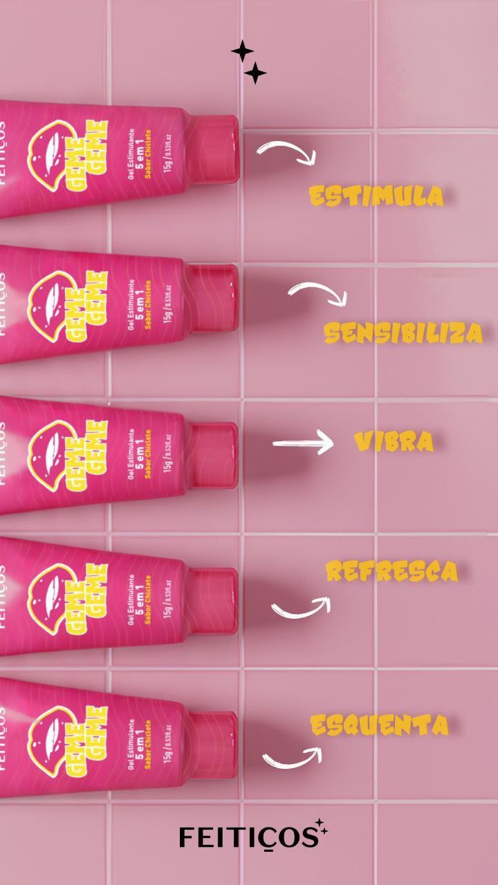 Geme Geme Excitante Esquenta Esfria e Vibra 15g Linha 10 de 10