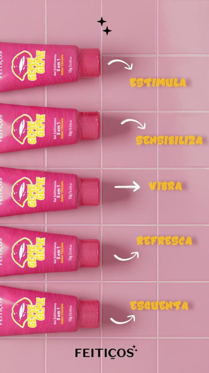 Geme Geme Excitante Esquenta Esfria e Vibra 15g Linha 10 de 10
