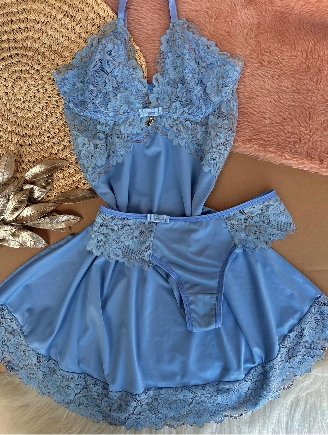 Camisola luxo sem bojo (NÃO ACOMPANHA ROBE)