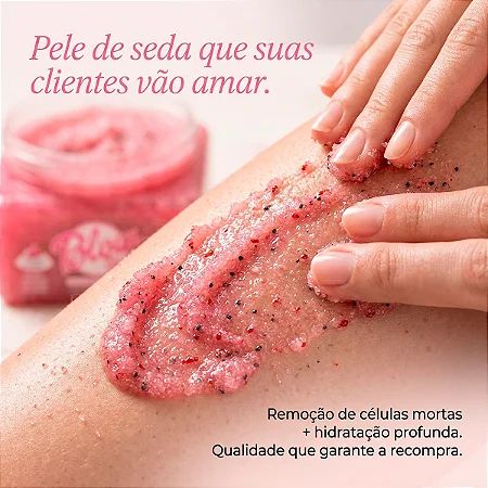 Esfoliante Corporal em Gel Blow Girl Morango com Creme Rocha Vulcânica e Efeito Glow 525g