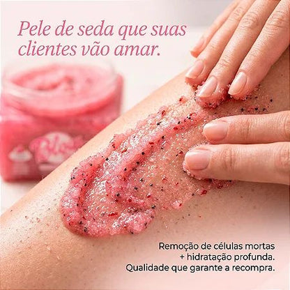 Esfoliante Corporal em Gel Blow Girl Morango com Creme Rocha Vulcânica e Efeito Glow 525g
