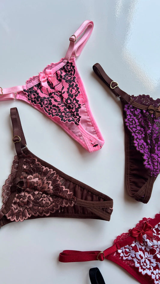 Calcinha Fio Borboleta Bicolor