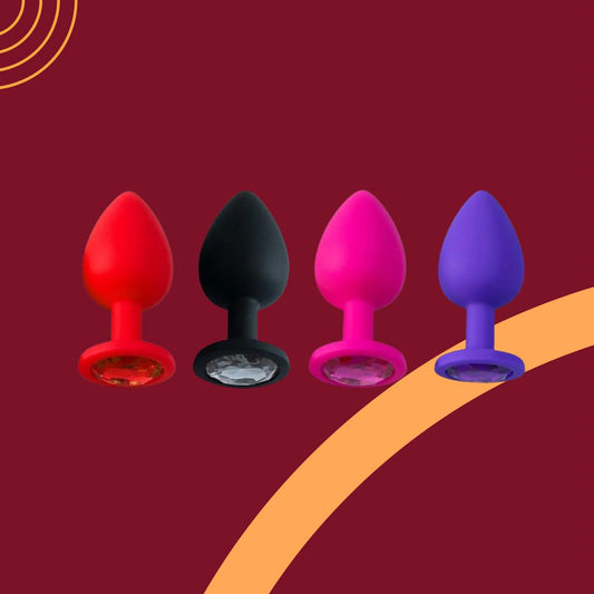 Plug Anal em Silicone com Pedra Pequeno